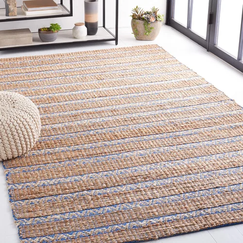 Miniatura 16 de SAFAVIEH Natural Fiber Collection NFB655Z - Alfombra de pasillo de 2 pies 3 pulgadas x 8 pies, color negro y natural, hecha a mano de yute a rayas