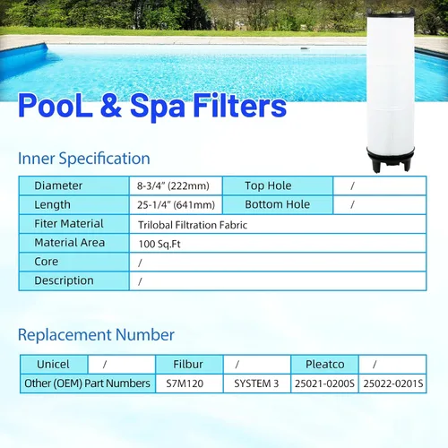 Miniatura 5 de HANXER® System 3 S7M120 Juego de filtros de piscina interior y exterior, repuesto para cartuchos de filtro de piscina SR300, 25021-0200S