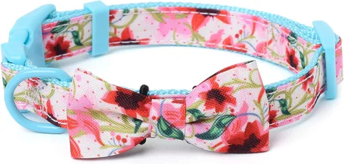 Miniatura 12 de Mile High Life Collares para perras hembras Lindo collar bandana Collares de tela de polialgodón suave para perros medianos Patrón de flores