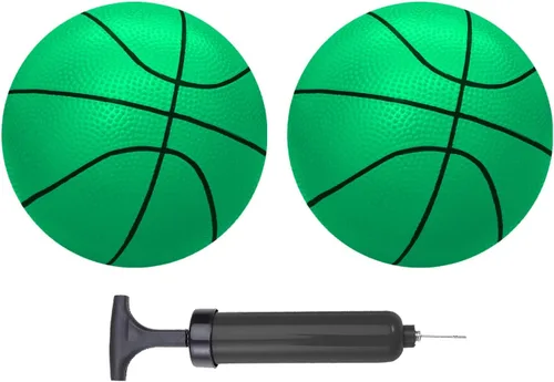 Miniatura 12 de ABAJI Mini pelotas de baloncesto azules, paquete de 2, juego de 12.7 cm con bomba y aguja, material duradero para mini aro, para niños de 3 años