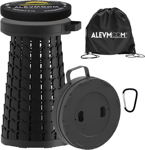 Miniatura 12 de ALEVMOOM Taburete plegable XXL mejorado de 19.7 pulgadas con cojín, taburete telescópico portátil, capacidad de 1000 libras, silla plegable