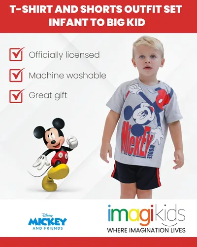 Miniatura 3 de Disney- Camisa de manga corta y pantalones cortos de malla de Mickey Mouse