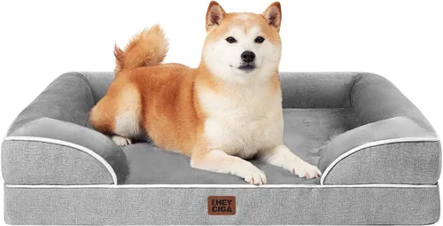 Miniatura 94 de EHEYCIGA - Cama ortopédica para perro grande, impermeable, de espuma viscoelástica y espuma tipo caja de huevos, bordes elevados, antideslizante