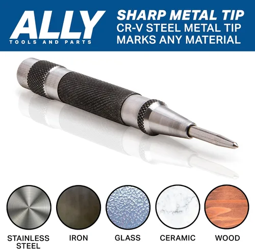 Miniatura 5 de ALLY Tools - Perforadora central automática resistente con acero endurecido, 2 unidades de punzón central automático de alta calidad