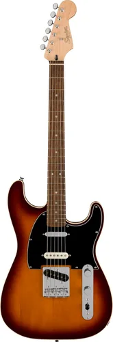 Fender Stratocaster personalizada Paranormal Nashville, diapasón de Laurel, protector negro, Sunburst de 2 colores chocolate