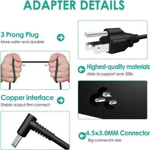 Miniatura 3 de Cargador de CA de 150 W 7.7 A para HP ZBook 15 16 17 15U 15V G3 G4 G5 G6 G8 OMEN 15 17 ZBook Create Fury 15 17 G7 Victus 15 ADP-150XB B 740243-001