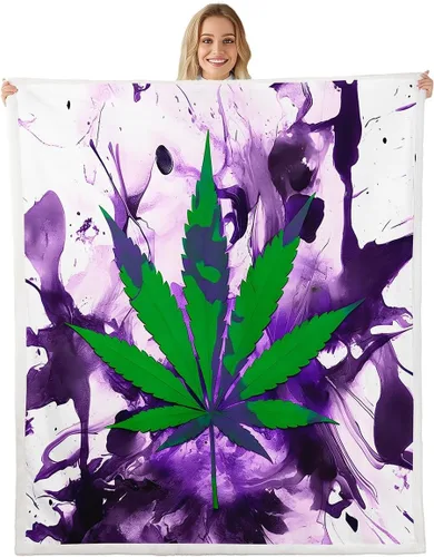 Miniatura 30 de Manta de forro polar con estampado de bailarina rosa para niñas, felpa suave y mullida para cama, sofá, bonita sherpa floral de hoja de palma Multi