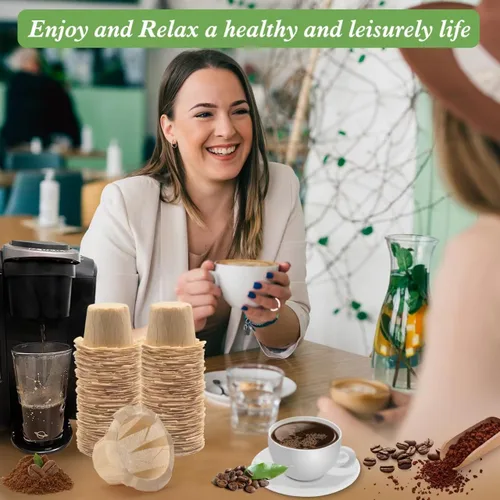 Miniatura 6 de Aussen Filtros de papel desechables para café, reemplazo para filtros Keurig, compatible con todos los filtros de una sola porción de Keurig, Natural