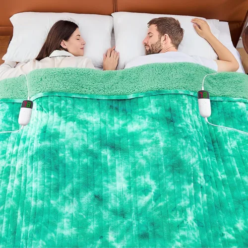 Miniatura 18 de greenoak Manta eléctrica con calefacción, manta térmica de piel sintética Sherpa para sofá cama, regalos cálidos de invierno para mujeres/ella
