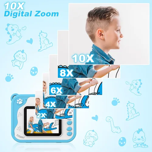 Miniatura 7 de Cámara para niños con impresión instantánea, video de 1080P, tarjeta SD de 32 GB, juguete para niños, regalos de cumpleaños de Pascua para niños