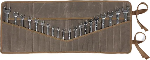 Miniatura 7 de Bolsa de herramientas Denifiter, organizador enrollable de llaves de lona encerada resistente, soporte multiusos de herramientas manuales pequeñas