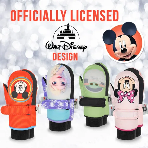 Miniatura 6 de DISNEY Mickey Mouse - Mitones para niños de 2 a 4 años, guantes impermeables para niños, guantes de nieve de Mickey Kids, guantes Thinsulate 3M