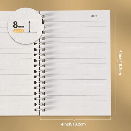 Miniatura 3 de Nichela Paquete de 4 Cuadernos en Espiral para el Trabajo - 4" x 6" Cuadernos de Tapa Blanda Rayados para la Universidad para Tomar Notas