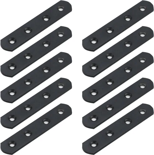 T Tulead Soportes de metal de 4 agujeros rectos para espejo de tocador, soporte plano de 4 pulgadas de longitud, soporte de esquina 10 piezas con