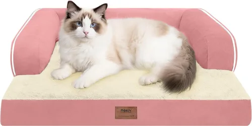 Miniatura 126 de Cama ortopédica impermeable para perros pequeños, cama para perros de tamaño mediano, cómoda cama para mascotas y gatos con lados, funda extraíble
