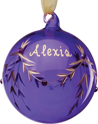 Miniatura 11 de Personalized Planet Adorno de bola de Navidad de piedra natal de cristal con nombre personalizado pintado a mano Abril - Diamante gris