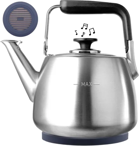 Hervidor de Té, Hervidor de Té Silbante para Estufa, Tetera de Gran Capacidad Adecuada para Todas las Fuentes de Calor, Tetera Profesional con