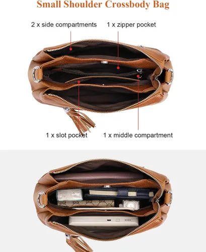 Miniatura 6 de Over Earth Bolsos de cuero para mujer, bolso de hombro pequeño Hobo para mujer