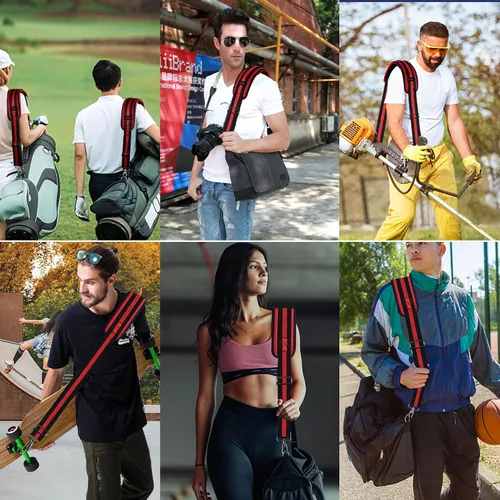 Miniatura 96 de ZINZ Correa de hombro universal de 59 pulgadas con almohadilla transpirable fija ultra gruesa, correa de hombro ajustable y resistente para bolsa