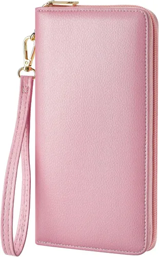 Miniatura 50 de Chelmon - Monedero para mujer de cuero genuino con bloqueo de señal RFID, para tarjetas de crédito