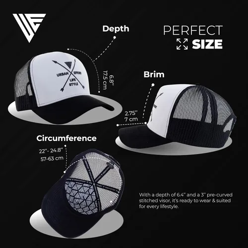 Miniatura 96 de Urban Effort Gorra trasera de malla, para hombres y mujeres, gorra de béisbol de 5 paneles, gran cierre a presión para caza y senderismo
