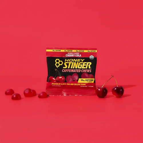 Miniatura 4 de Honey Stinger Gomitas Energéticas Cafeinadas Sabor Cereza Cola, Sin Gluten, con Cafeína, para Ejercicio, Carrera y Rendimiento, Nutrición Deportiva