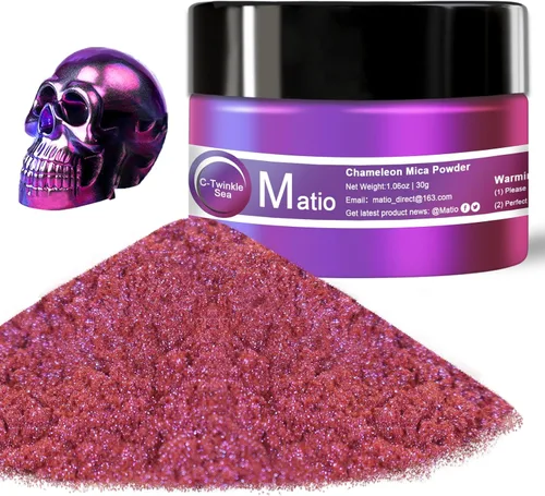 Miniatura 14 de Matio Polvo de Mica Camaleón, 10 * 5g Polvo Cromado, Pigmento de Efecto Nacarado con Cambio de Color, Juego de Polvo de Mica para Resina Epoxi