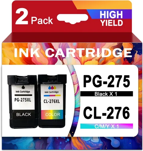 PG-275 CL-276 - Cartucho de tinta compatible con tinta Canon PG275 CL276, diseñado para impresoras TS3520 3522 TR4720 de tinta 275 276, 1 juego