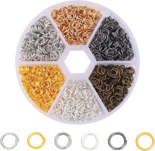 Miniatura 12 de Anillos de salto de oro de 0.157 in, 0.197 in, 0.236 in, 0.276 in, 0.315 in, 0.394 in, anillos de salto abiertos para joyería suministros