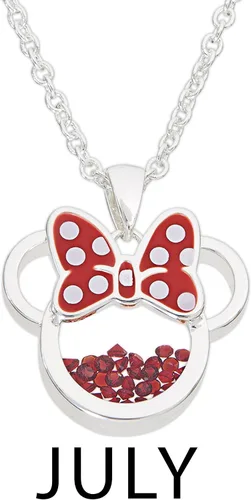 Miniatura 4 de Disney Women and Girls Birthstone Jewelry - Minnie Mouse Cubic Zirconia Shaker Pendant Necklace Silver Plated 182 Extender