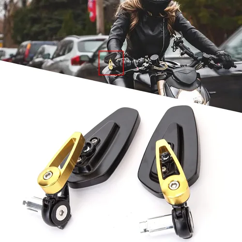 Miniatura 7 de Espejos retrovisores negros de 7/8" para extremo de manillar de motocicleta, CNC, compatibles con Honda GROM MXS125 CB500F, Yamaha MT-03 MT-07 FZ-07