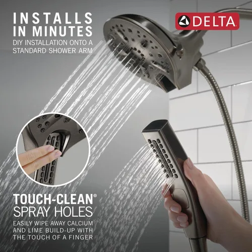 Miniatura 5 de Delta Faucet 5-Spray In2ition - Cabezal de ducha de mano doble 2 en 1 con manguera, cabezal de ducha de mano con acoplamiento magnético, cabezales