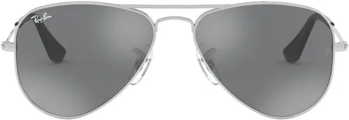 Ray-Ban Junior Rj9506s - Gafas de sol de aviador de metal para niños Plata/Gris Espejo Plata