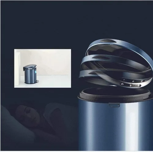 Miniatura 6 de Botes de basura de acero inoxidable cepillado, capacidad de 3.1 galones, tipo pedal para interiores con tapa, cesta de basura