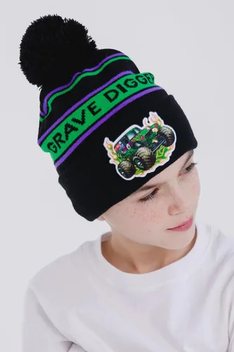 Miniatura 2 de Monster Jam Grave Digger - Gorro de invierno para recién nacido, color verde, talla única