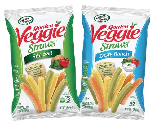 Miniatura 2 de Sensible Portions Garden Veggie Snack Straws - Paquete variado de chips con forma de pajitas, 30