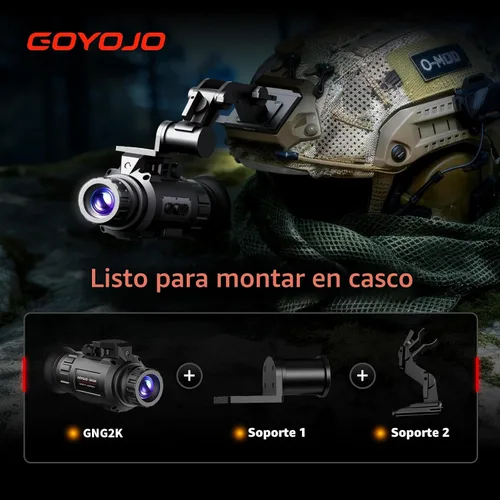 Miniatura 9 de GOYOJO GNG2K Monocular de visión nocturna – 2K / 60Hz Actualizar gafas digitales de visión nocturna, montaje en casco, NVG infrarrojo sigiloso
