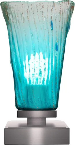 Miniatura 6 de Toltec Lighting Luna Accent - Lámpara de mesa, acabado grafito, cristal cuadrado de burbujas ahumadas de 3.5 pulgadas