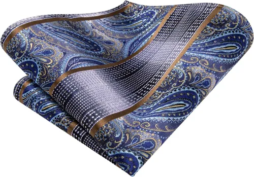 Miniatura 54 de Dubulle Corbata tejida de cachemira para hombre y gemelos de pañuelo para hombre, conjunto de gemelos para boda formal y negocios