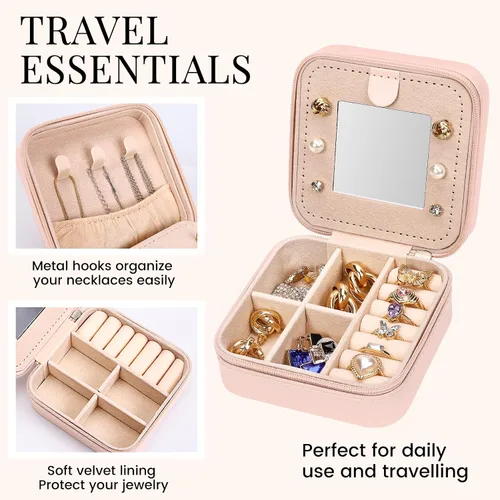 Miniatura 4 de Regalos de Navidad 2023, estuche de joyería imprescindible de viaje, accesorios de viaje esenciales de vacaciones para mujeres, adolescentes, niñas