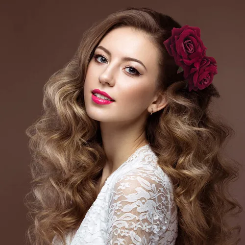 Miniatura 4 de Bememo Paquete de 2 pinzas para el pelo de rosas para mujer, peines laterales de rosas, flores flamencas, disfraces del Día de los Muertos