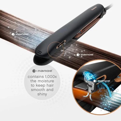 Miniatura 5 de Panasonic Nanoe EH-HS99-K - Plancha plana para cabello sano y brillante, con placas de cerámica de 1 pulgada y tecnología de calor intuitiva