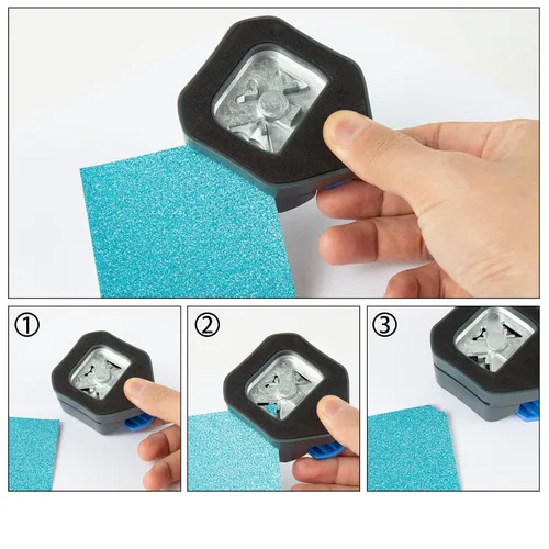 Miniatura 5 de QIQQIKIN - Perforadora de esquina 3 en 1 (R5+10 MM+Escarola) Redondeador de bordes, perforadoras de esquina de papel para manualidades de papel