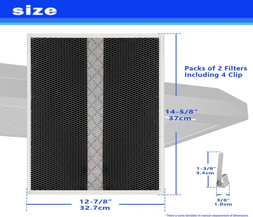 HPF30 Filtros de carbón sin conductos Filtro de carbón compatible con filtro de campana Broan S97020466 14-5/8 pulgadas x 12-7/8 pulgadas de