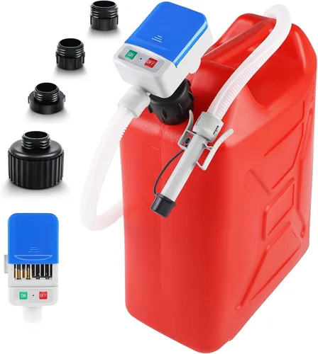 Bomba de transferencia de combustible portátil con sensor de parada automática y adaptador de 4 tanques, manguera de 3.2GPM 51 pulgadas, bomba de