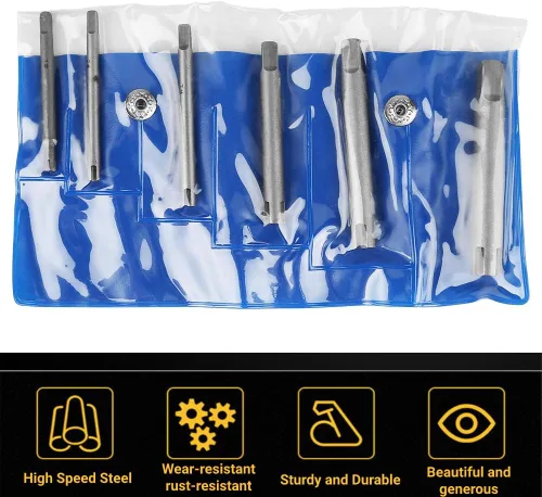 Miniatura 5 de LiebeWH Juego de extractor de grifos de acero con cabeza rota para trabajos de reparación diaria en el hogar (6 piezas)