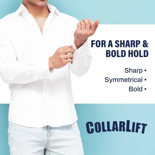 Miniatura 7 de Chrome Cherry CollarLift Cuello adhesivo con solapa para camisas de vestir de hombre El cuello de camisa discreto y desechable se mantiene