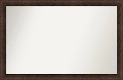 Miniatura 86 de Amanti Art Espejo de pared personalizado no biselado (24 x 27 pulgadas), marco estrecho de nogal chipre - varios tamaños personalizados - Espejo