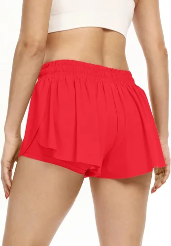Miniatura 27 de Blaosn Pantalones cortos atléticos fluidos para mujer, gimnasio, yoga, entrenamiento, correr, pantalones cortos de tenis, falda falda linda, ropa