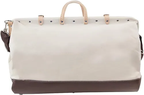 Miniatura 9 de Bolso de lujo para herramientas Klein Tools de lona, hecha de lona natural con compartimentos interiores y correa para el hombro desenganchable